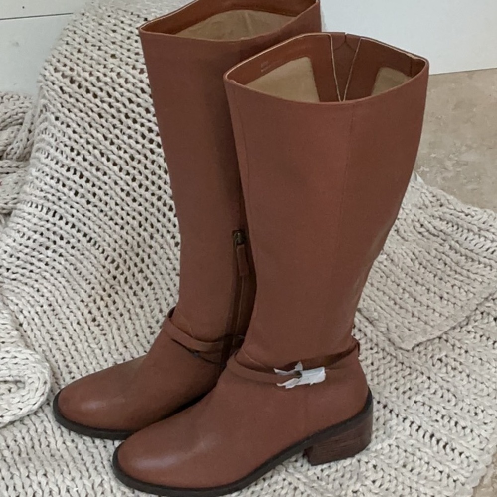 Paolo Brown Over the Knee Boots with Equestrian Design